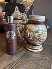 Vintage Avon Tall Ships Ceramic Stein, 1977 Original Box W/ Cologne Wild Country