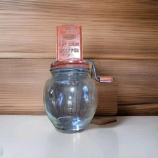 Vintage Androck Nut Meat Chopper with Hazel Atlas Glass Jar 