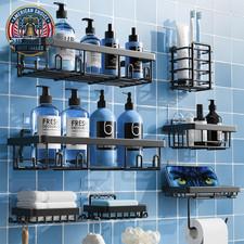 Shower Caddy 7 Pack, Adhesive Bathroom Shower Organizer for Bathroom Storage, No