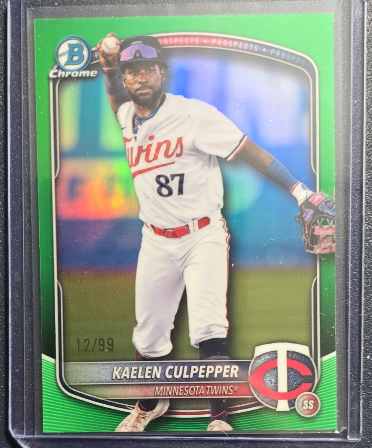 2024 Bowman Draft Green Chrome Kaelen Culpepper Twins #BDC-98 /99