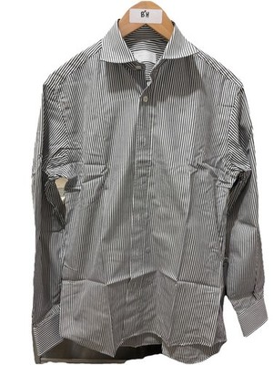 Prada Milano Black White Striped Dress Shirt Size 38 / 15
