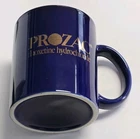 Prozac Dark Blue Coffee Mug Cup 12oz Eli Lilly Promo Pharma Drug Advertising