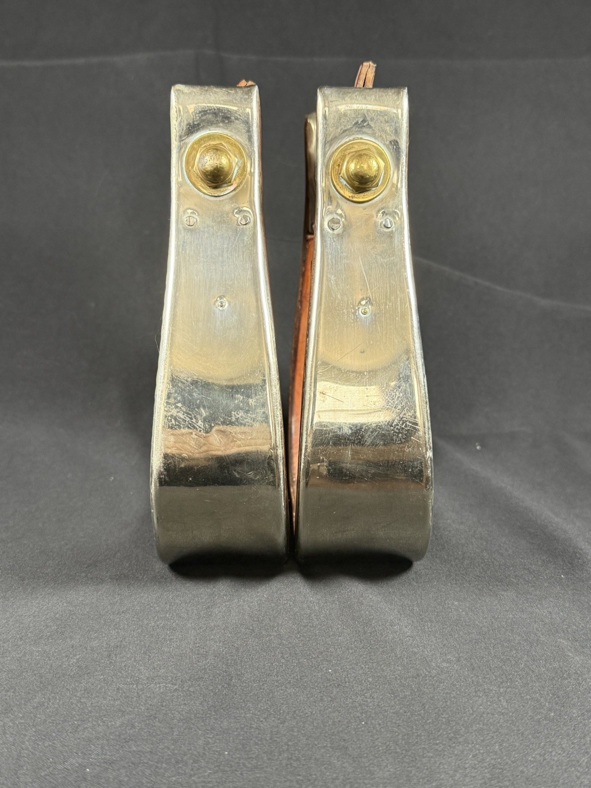 Vtg Engraved Diablo Silver Western Saddle Stirrups 2 inch