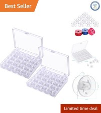 Standard Size 50 Pcs Bobbins Class 15 with Clear Case for Easy Storage  Access