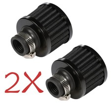 2Pcs Black Crankcase Breather Filter 18mm Neck Rocker Cover Engine Oil Vent