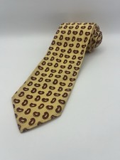 TaylorsStore For Men’s 100% Silk Tie Cream & Burgundy Paisley 52" Made In USA