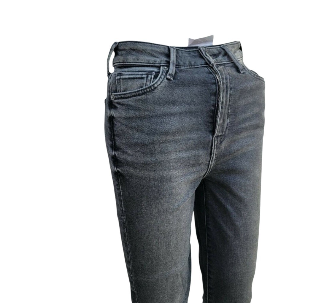 True Religion CAIA Ultra High Rise Super Skinny Gray Jeans Size 26W Inseam 28  thumbnail 8