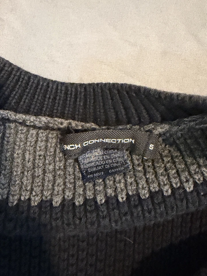 Suéter con Botones Cuello en V Negro Y Gris FRENCH CONNECTION CÁRDIGAN RAYAS - S Foto 3 de 3
