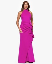Xscape Ruffled Gown 16 Orchid Purple Pink Ruched Halter Formal Wedding Guest NWT