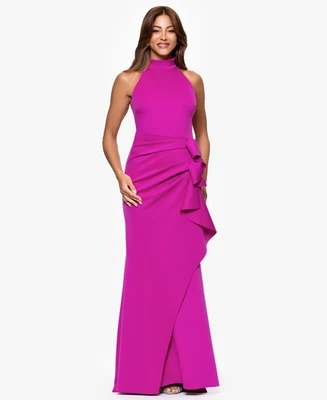 Xscape Ruffled Gown 14 Orchid Purple Pink Ruched Halter Formal Wedding Guest NWT - image 1 of 4