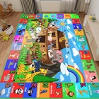 ABC Kids Rug for Playroom 78.7×59 in Noah's Ark Animals Rug Baby Play Mat Alp...