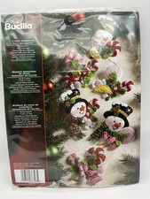 Bucilla 86308 CANDY CANE SNOWMAN Felt Ornaments Kit 2011 Christmas