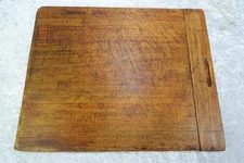 Antique Primitive Wooden Cutting Board With Single Breadboard End 18.5" x 14.5"
