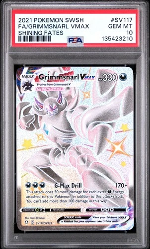 2021 Pokemon SWSH Grimmsnarl VMAX Shining Fates SV117/SV122 PSA 10