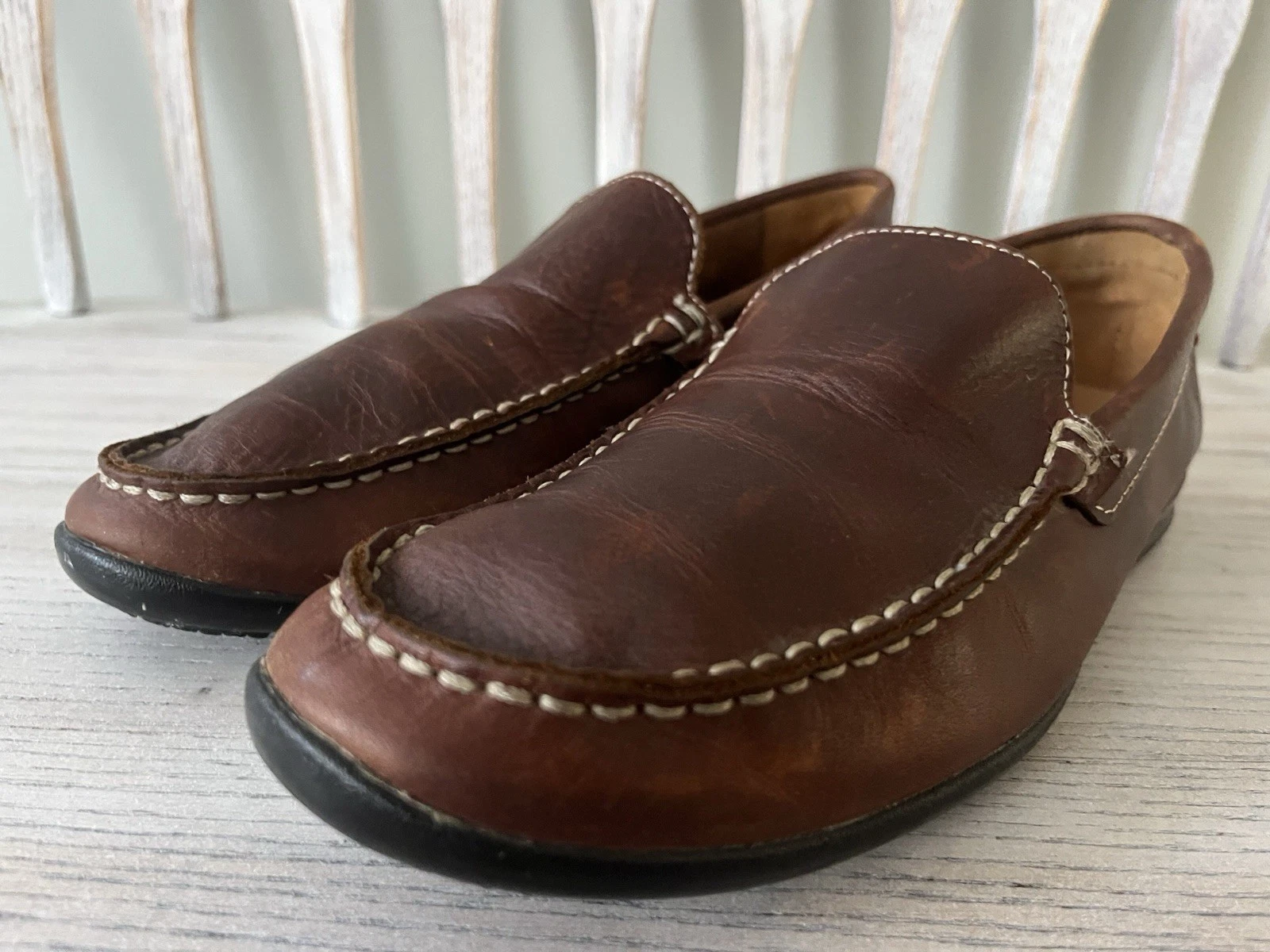 FootJoy Club Casual Brown Leather Golf Loafers Men's 10 M Slip On Shoes 79013