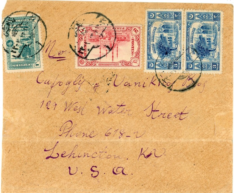 Turkey OTTOMAN EMPIRE-Sc#260,#252,#594(pair)MILITARY CANCEL GREEK TURKISH WAR-VI
