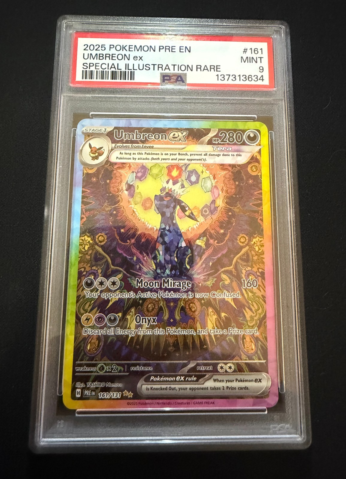 2025 POKEMON PRISMATIC EVOLUTIONS SPECIAL ILLUSTRATION RARE UMBREON EX PSA 9