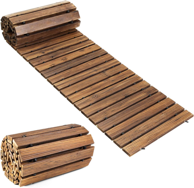 #ad 8FT Weather Resistant Wooden Garden Pathway Non Slip Outdoor Walkway $81.99