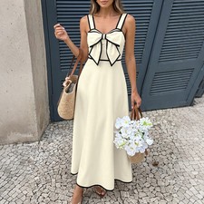 Color-Block Bow Dress Little Black Dress