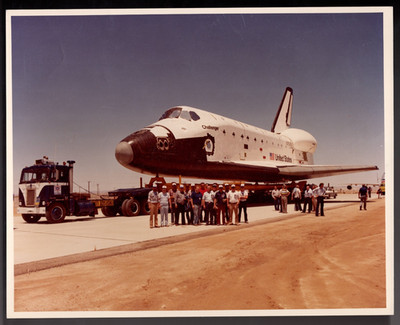 Vintage REAL Photo. Challenger delivery to Edwards AFB  8X10 NASA (RARE) #2