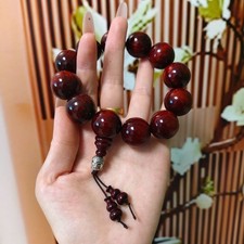 20mm 12 Grade A Natural Wood Red Beads Men Woman Lucky Bracelet Buddha Blessing