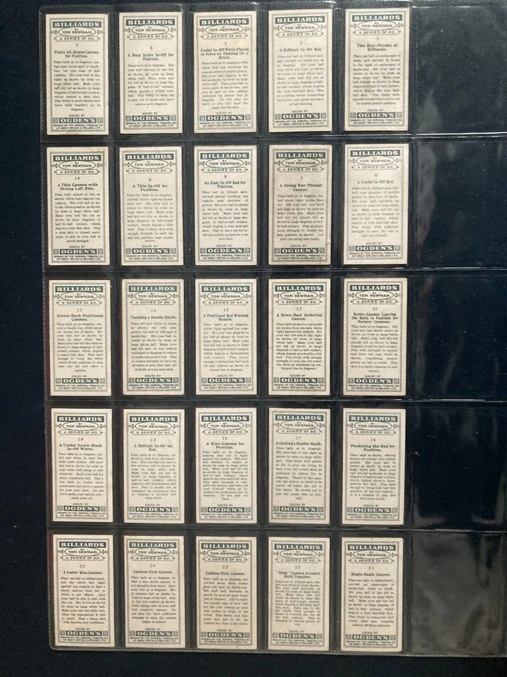 cigarette cards billiards Ogden's  47/50 1928 - Image 4 of 4