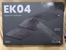 ProtoArc EK04 Ergonomic Keyboard, 2.4GHz Wireless Ergo Keyboard, Color: Black