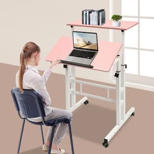 Mobile Stand Up Desk Adjustable Standing Desk With Wheels Home Workstation Table