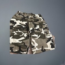 Mens Twill Cargo Shorts with Belt Loose Fit Multi Pocket Utility Wear Size 44   