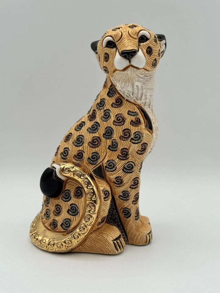 Estatuilla De Rosa Rinconada Adulto Guepardo F248 Hecha a Mano Cerámica Acentos Dorados 2024 Foto 2 de 4