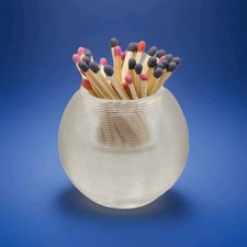 Antique Ribbed Glass Match Striker/Holder Superb