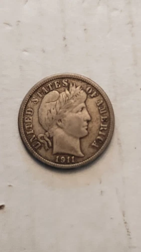 1911 Barber Dime Coin, Extra Fine Condition, But You Judge.      264