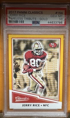 2017 Panini Classics - Legends Jerry Rice #154 Timeless Tributes Gold /99 POP 1!