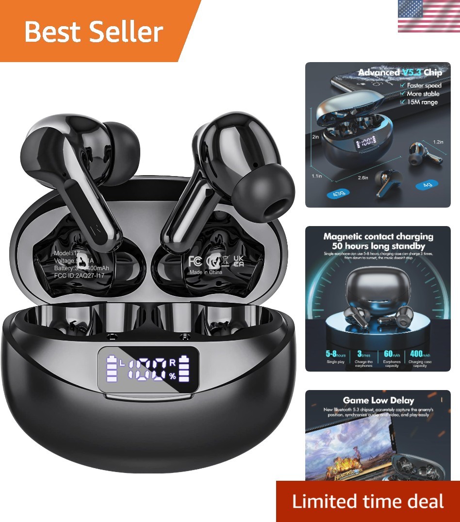 Wireless Bluetooth 5.3 Earbuds with HiFi Stereo Sound-image