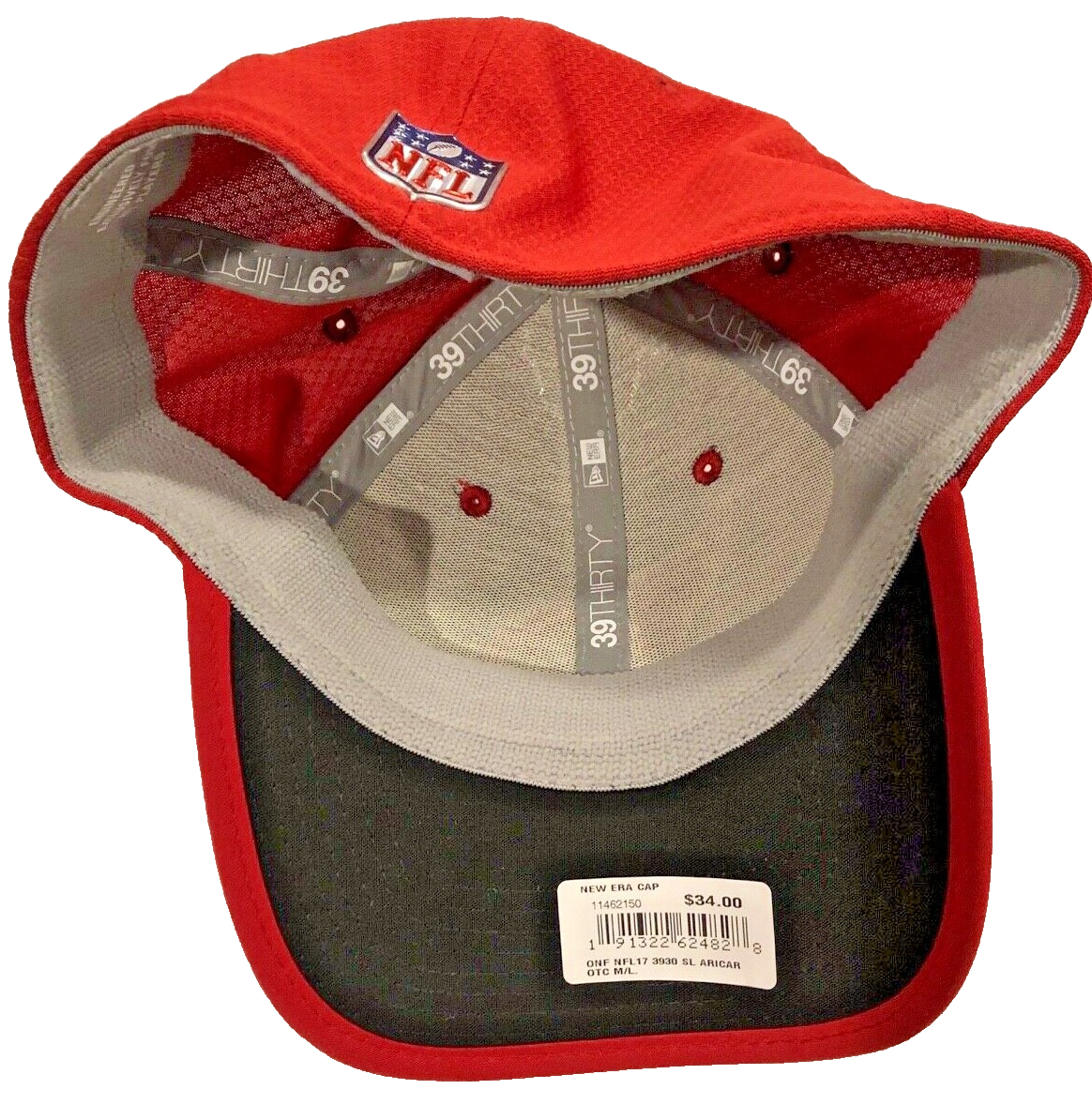 Casquette Stretch New Era 39Thirty Arizona Cardinals NFL - Taille M/L, Couleur Grise - Neuf