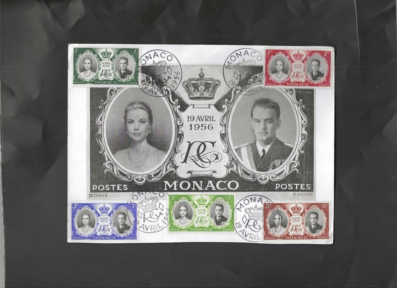 MONACO-1956-SPECIAL ISSUE CARD-THE SET--AV-F-CANCELS!!-F-VF-#2