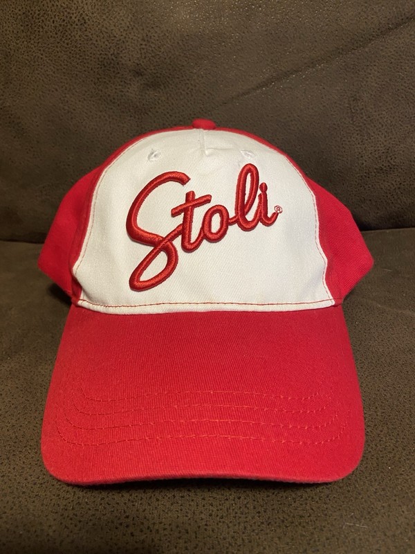 STOLI Baseball Cap Unisex Red White Embroidered Logo Adjustable Casual Hat