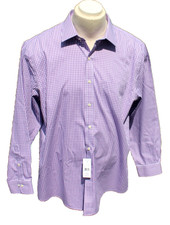Brooks Brothers Regular Fit Non-Iron L/S Shirt Purple Gingham Mens 17 4/5 NEW