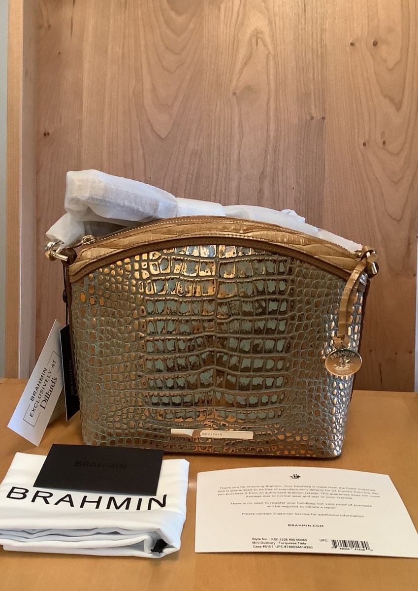 NWT Brahmin Leather Mini Duxbury Crossbody in Turquoise Tiete