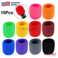 1 Pack Thick Handheld Stage Microphone Windscreen Foam Cover Karaoke 10 Color