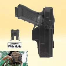 Police G17 Duty Holster w/ Molle Fit Glock 17 17L 17M 22 31 g22 G31 9mm Level 3