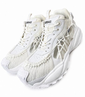 Versace Herren Mercury Sneaker M VS 01 Weiß Leder Größe 13UK/EU47 Einzelhandel 890£