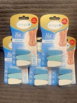 5 Genuine Amope Nail Care Pedi Perfect System Replacement File Heads NEW Sealed