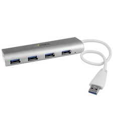 Startech 4 Port Portable Usb 3.0 Hub With Built-in Cable - Aluminum And Compact