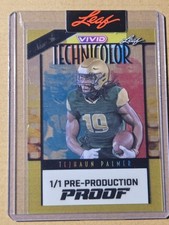 2024 Leaf Vivid Tejhaun Palmer Technicolor Proof Gold 1/1 From A /10 Auto Card