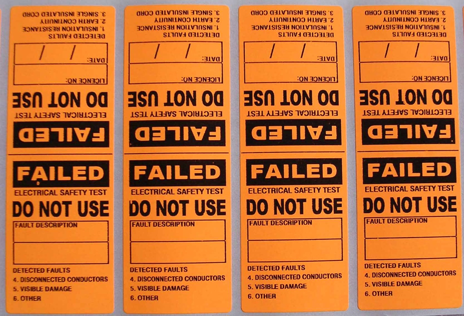 250 PVC ELECTRICAL TEST TAGS / LABELS. MIXED COLOURS, 30 FAILED TAGS & SHARPIE eBay