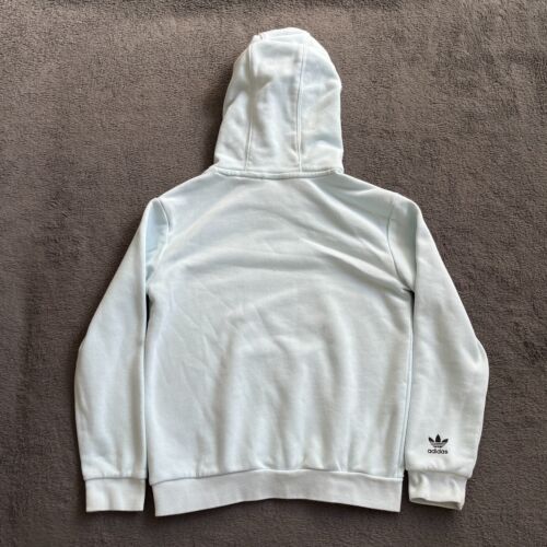 Adidas Originals Trefoil Blue Hoodie Pullover Sweatshirt Jacket Kid Size S 9-10Y - Picture 2 of 6