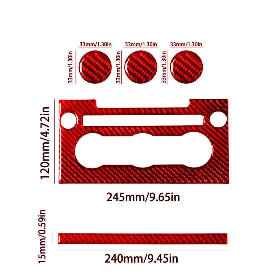 Cubierta de control de clima interior de fibra de carbono roja para Land Rover Range Rover Foto 3 de 4