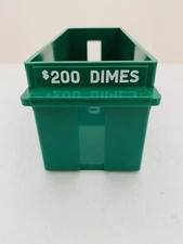 $200 Dimes Holder Green Plastic Tray