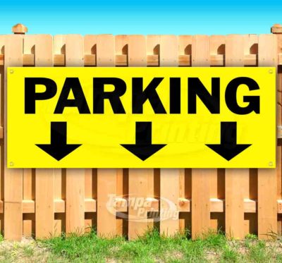 PARKING Advertising Vinyl Banner Flag Sign Many Sizes ARROW
